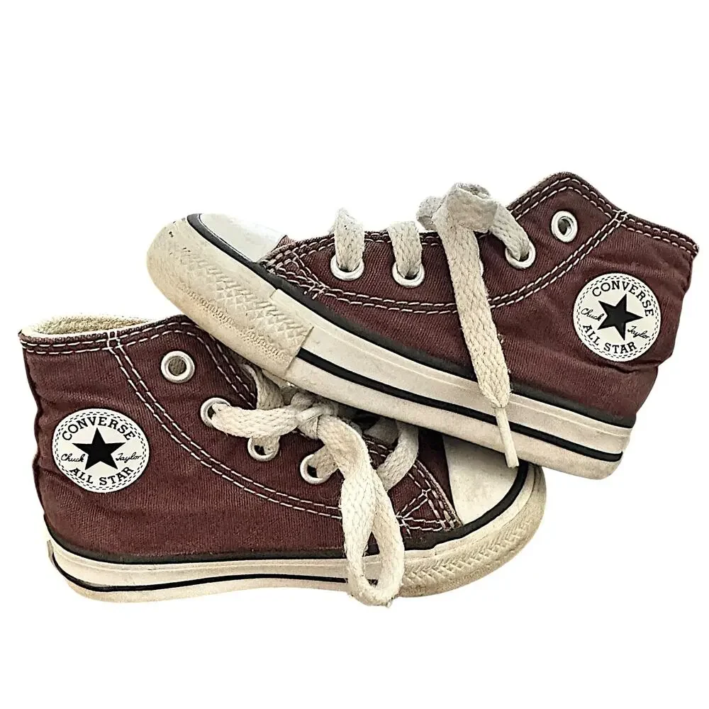 Converse Chuck Taylor All Star Toddler High Top Sneakers | Brown Canvas Sz 5